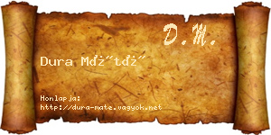 Dura Máté névjegykártya